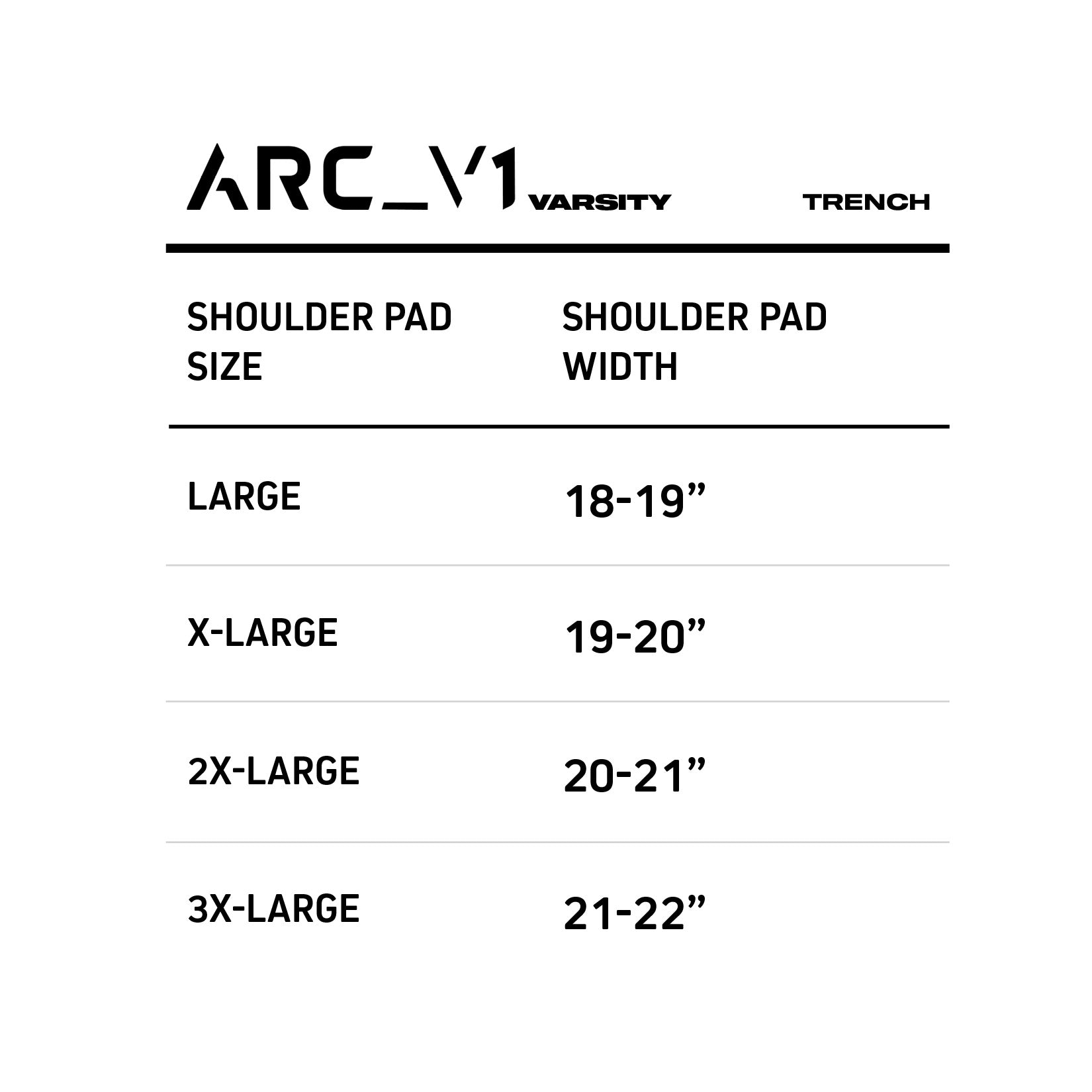 ARC_V1 VARSITY SHOULDER PADS – TRENCH