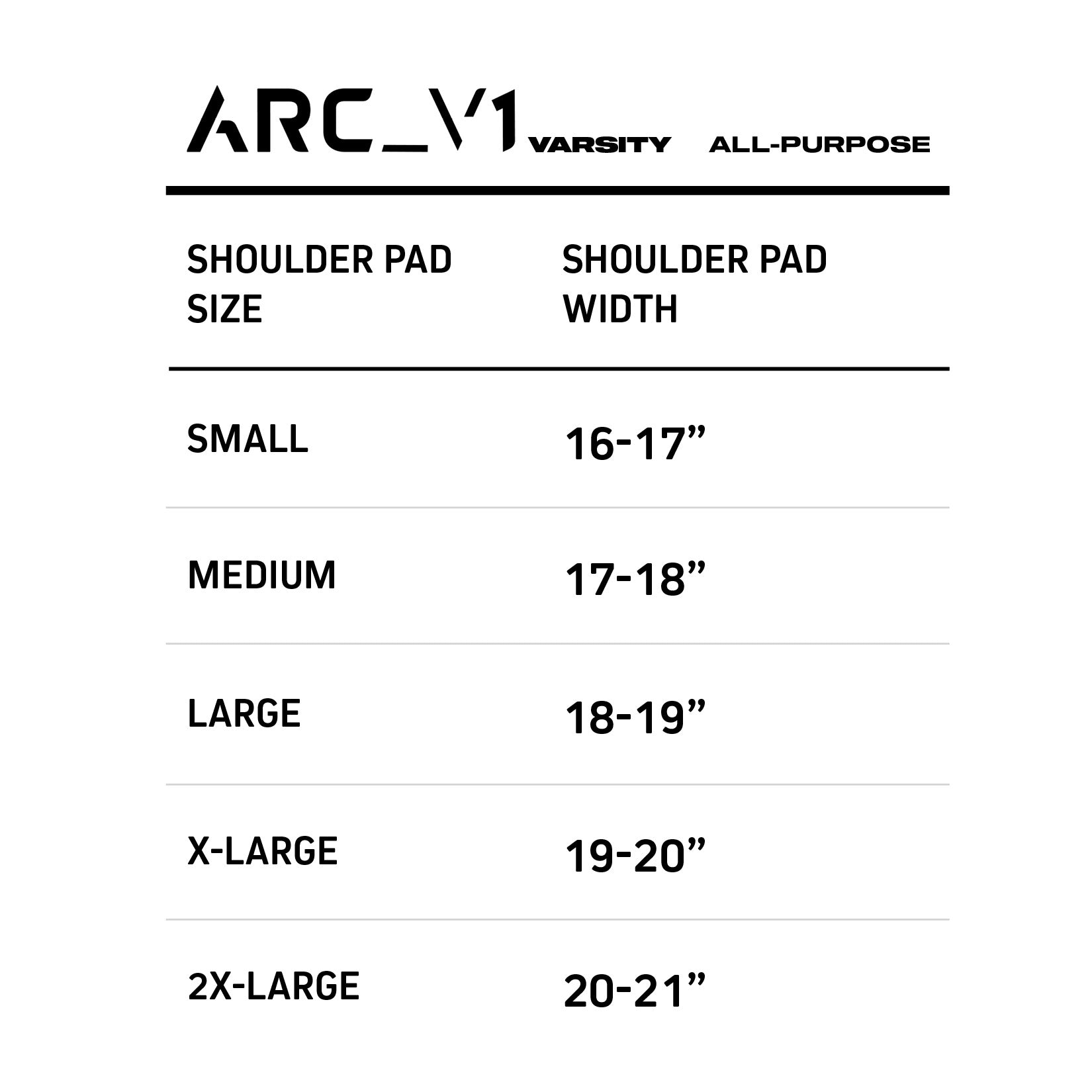 ARC_V1 VARSITY SHOULDER PADS – ALL-PURPOSE